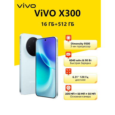 Смартфон Vivo X300 16/512 Воздушный голубой EAC